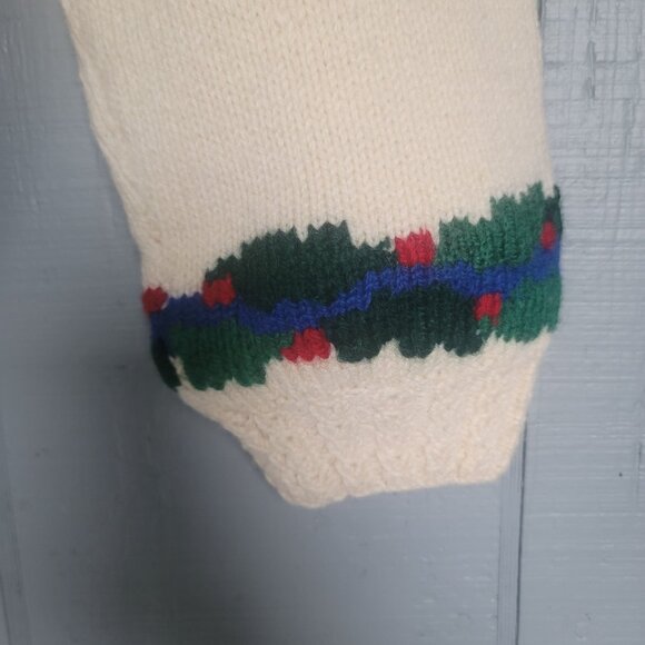 Vintage North of New York 100% Pure Virgin Wool Knitted Holiday Cardigan. Size M - Picture 3 of 5